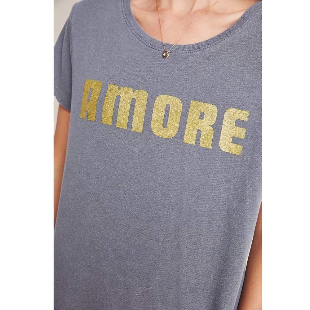 Anthropologie // Letluv Amore Shimmer Tee NWOT🌛 - Picture 4 of 11